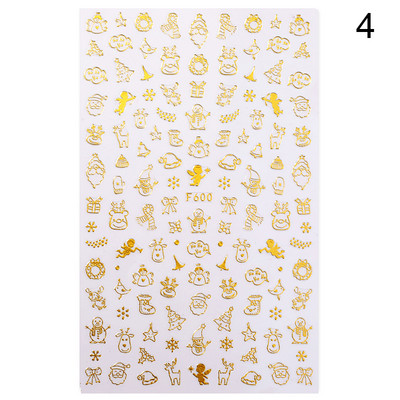 1 PC Πολύχρωμο ολογραφικό χριστουγεννιάτικο αυτοκόλλητο νυχιών Shine Glitter Snowflake Elk Santa Claus Transfer Slider Χειμερινά τρισδιάστατα αυτοκόλλητα νυχιών