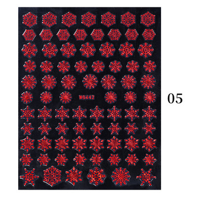 1 PC Πολύχρωμο ολογραφικό χριστουγεννιάτικο αυτοκόλλητο νυχιών Shine Glitter Snowflake Elk Santa Claus Transfer Slider Χειμερινά τρισδιάστατα αυτοκόλλητα νυχιών