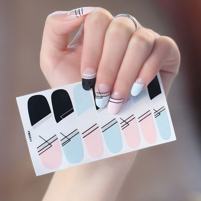 Lamemoria Beauty DIY μπάλωμα νυχιών Αυτοκόλλητα περιτυλίγματα νυχιών Αυτοκόλλητα ντεγκραντέ Χρώμα βερνίκι νυχιών Αδιάβροχες λωρίδες νυχιών