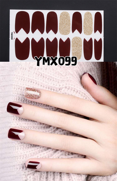 Lamemoria Beauty DIY μπάλωμα νυχιών Αυτοκόλλητα περιτυλίγματα νυχιών Αυτοκόλλητα ντεγκραντέ Χρώμα βερνίκι νυχιών Αδιάβροχες λωρίδες νυχιών