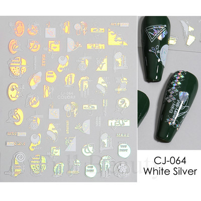 Τρισδιάστατα χρυσά μαύρα αυτοκόλλητα για νύχια Αυτοκόλλητα φύλλα λουλούδια Φοίνικας Γοργόνα Νύχια ψαριών Sliders Χαρτί μανικιούρ Διακοσμήσεις νυχιών TRCJ