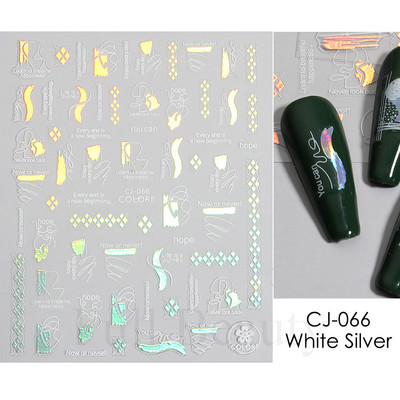 Τρισδιάστατα χρυσά μαύρα αυτοκόλλητα για νύχια Αυτοκόλλητα φύλλα λουλούδια Φοίνικας Γοργόνα Νύχια ψαριών Sliders Χαρτί μανικιούρ Διακοσμήσεις νυχιών TRCJ