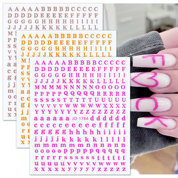 Стикери за нокти с холографски букви Laser 26 English Alphabet Nail Decals Самозалепващи се стикери за нокти Направи си сам декорация за нокти