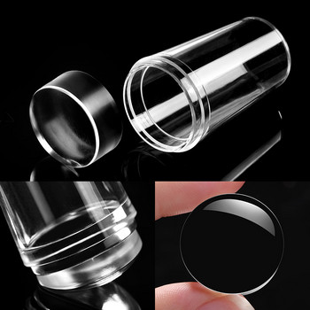 Прозрачен щамповач за нокти със скрепер Jelly Silicone Head Набор за щампи за нокти за френски нокти Комплекти за маникюр за печат Инструменти за ноктопластика