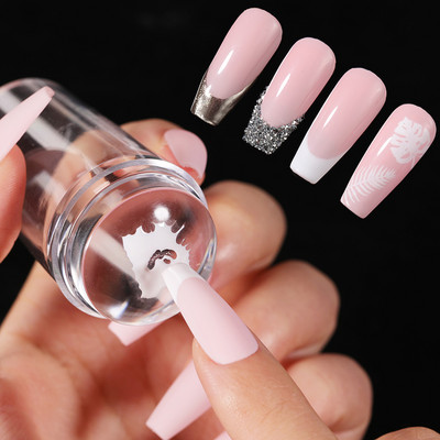 Clear Nail Stamper With Scraper Jelly Silicone Head Nail Stamp Set for French Nails Κιτ μανικιούρ για εκτύπωση Εργαλεία Nail Art