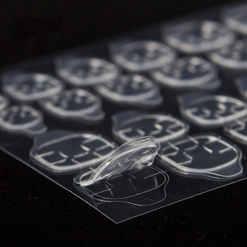 Αυτοκόλλητο 10 Φύλλων DIY Nail Tips Διαφανές αυτοκόλλητα αυτοκόλλητα διπλής όψης Jelly αδιάβροχη καρτέλα ψεύτικης κόλλας νυχιών