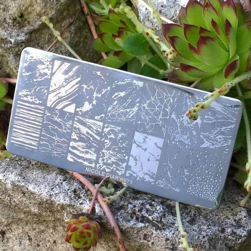 NICOLE DIARY Marble Blooming Nail Stamping Plate Leaf Flower Line Image Πρότυπα σφραγίδας νυχιών UV Gel Polish Plate Printing Tools