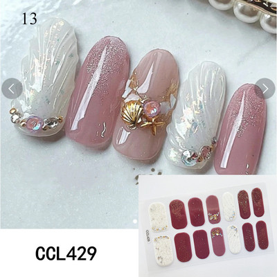 Αυτοκόλλητα με γκλίτερ/φλοράλ νυχιών σε κορεατικό στυλ 14 Συμβουλές για τα νύχια DIY Αυτοκόλλητα νυχιών Γυναικεία Εργαλείο μανικιούρ Διακοσμήσεις νυχιών