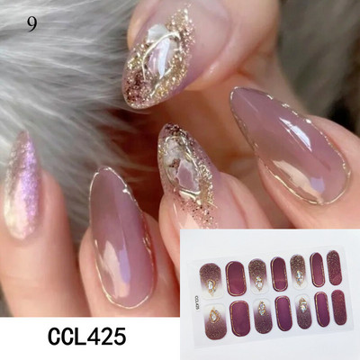 Αυτοκόλλητα με γκλίτερ/φλοράλ νυχιών σε κορεατικό στυλ 14 Συμβουλές για τα νύχια DIY Αυτοκόλλητα νυχιών Γυναικεία Εργαλείο μανικιούρ Διακοσμήσεις νυχιών