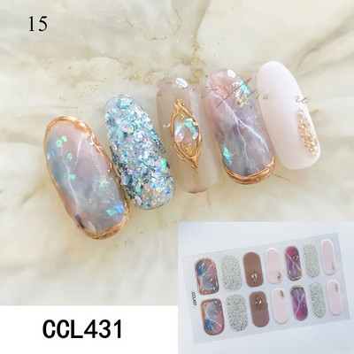 Αυτοκόλλητα με γκλίτερ/φλοράλ νυχιών σε κορεατικό στυλ 14 Συμβουλές για τα νύχια DIY Αυτοκόλλητα νυχιών Γυναικεία Εργαλείο μανικιούρ Διακοσμήσεις νυχιών