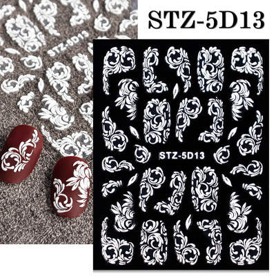 1 τμχ Μοναδικά αυτοκόλλητα νυχιών με κορδέλα 5D Aurora Holo Resemble Ballet Pearl Finger Decals Αυτοκόλλητα αυτοκόλλητα νυχιών 7*9