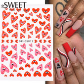 1τμχ Αυτοκόλλητα νυχιών Evil Eye Red Heart Χαριτωμένο σχέδιο Valentine Sliders για νύχια Διακόσμηση Αυτοκόλλητα 3D αυτοκόλλητο μανικιούρ SWSW-CS012