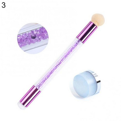 Στυλό νυχιών Διπλής όψης Γυάλισμα με στάμπα κεφαλής Ζωγραφική Μανικιούρ Βερνίκι νυχιών Stamper Plate Stamp Stippling Tool Πρότυπα νυχιών