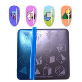 BeautyBigBang Πρότυπο σφραγίδας τέχνης νυχιών από ανοξείδωτο ατσάλι 042 Πλάκες σφράγισης νυχιών Γεωμετρία Κύβος μπάλα τριγωνικού κύκλου