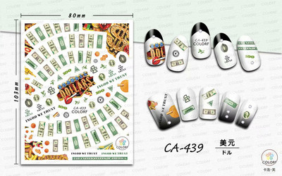 Αυτοκόλλητα νυχιών με πινακίδα 100 δολαρίων Αξεσουάρ νυχιών χαρτί σχέδιο με χρήματα Αυτοκόλλητα αυτοκόλλητα νυχιών Συμβουλές για μανικιούρ Διακόσμηση