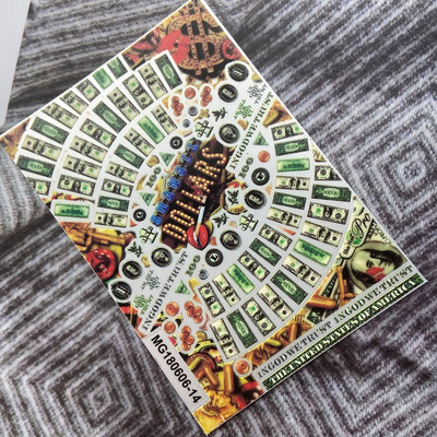 Αυτοκόλλητα νυχιών με πινακίδα 100 δολαρίων Αξεσουάρ νυχιών χαρτί σχέδιο με χρήματα Αυτοκόλλητα αυτοκόλλητα νυχιών Συμβουλές για μανικιούρ Διακόσμηση