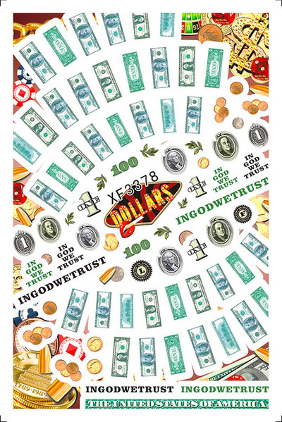 Αυτοκόλλητα νυχιών με πινακίδα 100 δολαρίων Αξεσουάρ νυχιών χαρτί σχέδιο με χρήματα Αυτοκόλλητα αυτοκόλλητα νυχιών Συμβουλές για μανικιούρ Διακόσμηση