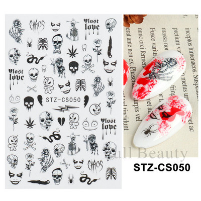 Χαριτωμένα χριστουγεννιάτικα συρόμενα τρισδιάστατο αυτοκόλλητο νυχιών καρτούν αρκουδάκι Σχέδια ζώων Λευκή νιφάδα χιονιού άλκες χειμερινή αυτοκόλλητη διακόσμηση LASTZ-CS189