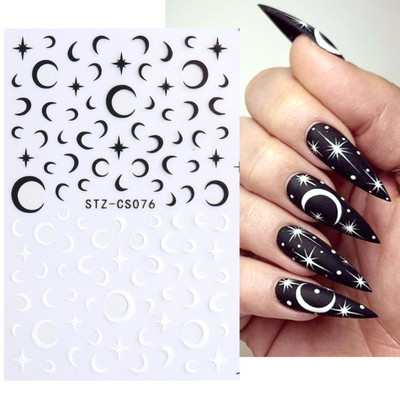 Χαριτωμένα χριστουγεννιάτικα συρόμενα τρισδιάστατο αυτοκόλλητο νυχιών καρτούν αρκουδάκι Σχέδια ζώων Λευκή νιφάδα χιονιού άλκες χειμερινή αυτοκόλλητη διακόσμηση LASTZ-CS189