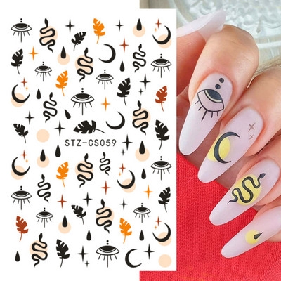 Χαριτωμένα χριστουγεννιάτικα συρόμενα τρισδιάστατο αυτοκόλλητο νυχιών καρτούν αρκουδάκι Σχέδια ζώων Λευκή νιφάδα χιονιού άλκες χειμερινή αυτοκόλλητη διακόσμηση LASTZ-CS189