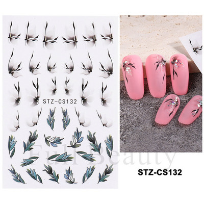 Χαριτωμένα χριστουγεννιάτικα συρόμενα τρισδιάστατο αυτοκόλλητο νυχιών καρτούν αρκουδάκι Σχέδια ζώων Λευκή νιφάδα χιονιού άλκες χειμερινή αυτοκόλλητη διακόσμηση LASTZ-CS189