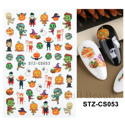 Χαριτωμένα χριστουγεννιάτικα συρόμενα τρισδιάστατο αυτοκόλλητο νυχιών καρτούν αρκουδάκι Σχέδια ζώων Λευκή νιφάδα χιονιού άλκες χειμερινή αυτοκόλλητη διακόσμηση LASTZ-CS189