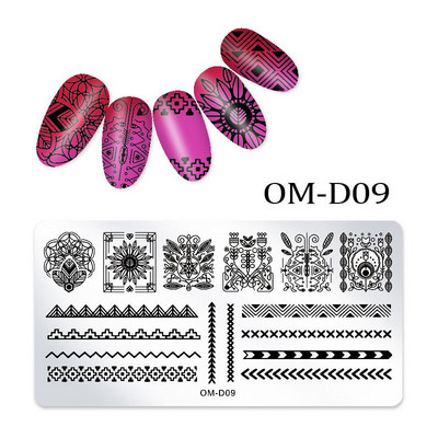 Leafs Flower Stripe Design Plate Stamping Abstract Lady Face Stamp Stamp Templates Leaf Floral Printing Stencil