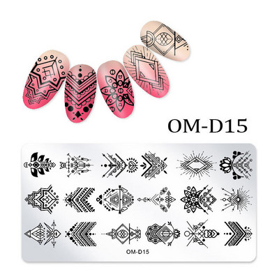 Leafs Flower Stripe Design Plate Stamping Abstract Lady Face Stamp Stamp Templates Leaf Floral Printing Stencil