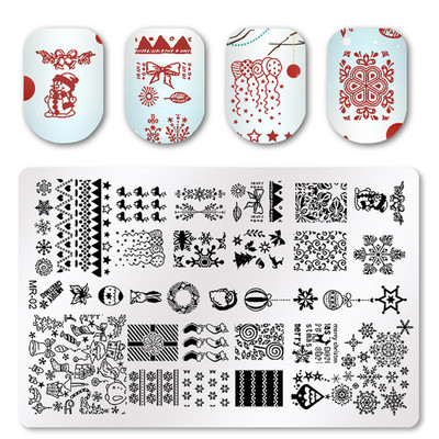 Leafs Flower Stripe Design Plate Stamping Abstract Lady Face Stamp Stamp Templates Leaf Floral Printing Stencil