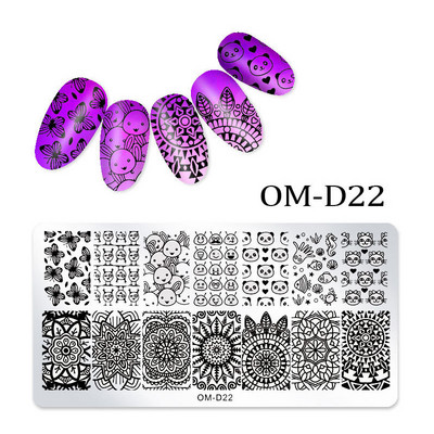 Leafs Flower Stripe Design Plate Stamping Abstract Lady Face Stamp Stamp Templates Leaf Floral Printing Stencil