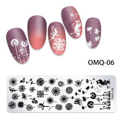 Leafs Flower Stripe Design Plate Stamping Abstract Lady Face Stamp Stamp Templates Leaf Floral Printing Stencil