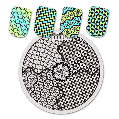 BeautyBigBang Nail Stamping Plates Στρογγυλά καλοκαιρινά φρούτα παραλίας για κολύμπι Nail Arts Template εικόνας για γυναικεία νύχια