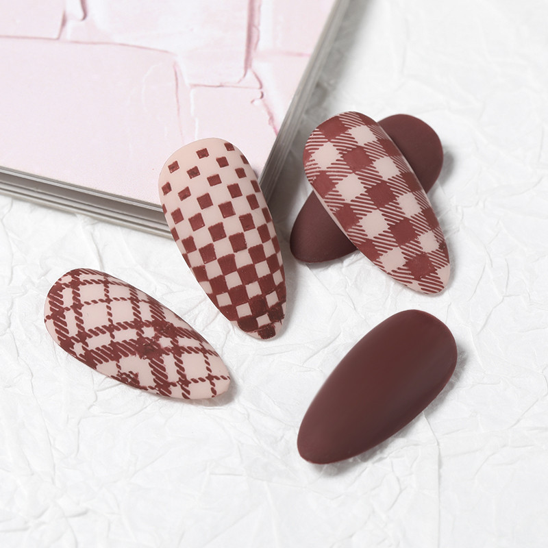 BORN PRETTY Ορθογώνιο καρό μοτίβο λωρίδας Πλάκες σφράγισης νυχιών Πρότυπο σφραγίδας Εργαλείο εκτύπωσης νυχιών από ανοξείδωτο χάλυβα