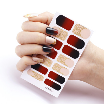 Sanuxc Λαμπερά ροζ αυτοκόλλητα νυχιών Αυτοκόλλητα περιτυλίγματα νυχιών για γυναίκες πολύχρωμα διακοσμητικά αυτοκόλλητα για νύχια σετ μανικιούρ