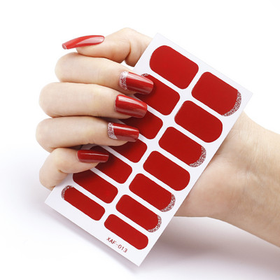 Sanuxc Λαμπερά ροζ αυτοκόλλητα νυχιών Αυτοκόλλητα περιτυλίγματα νυχιών για γυναίκες πολύχρωμα διακοσμητικά αυτοκόλλητα για νύχια σετ μανικιούρ