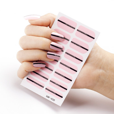 Sanuxc Λαμπερά ροζ αυτοκόλλητα νυχιών Αυτοκόλλητα περιτυλίγματα νυχιών για γυναίκες πολύχρωμα διακοσμητικά αυτοκόλλητα για νύχια σετ μανικιούρ