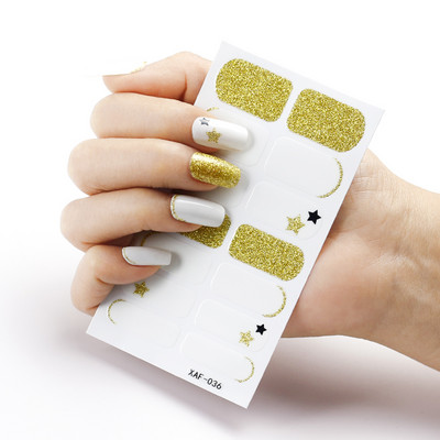 Sanuxc Λαμπερά ροζ αυτοκόλλητα νυχιών Αυτοκόλλητα περιτυλίγματα νυχιών για γυναίκες πολύχρωμα διακοσμητικά αυτοκόλλητα για νύχια σετ μανικιούρ