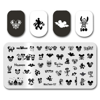 Nail Stamping MouTeen138 Christmas Mickey Disney Nail Art Plates Stamp King Σετ μανικιούρ για στάμπα νυχιών