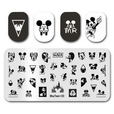Nail Stamping MouTeen138 Christmas Mickey Disney Nail Art Plates Stamp King Σετ μανικιούρ για στάμπα νυχιών