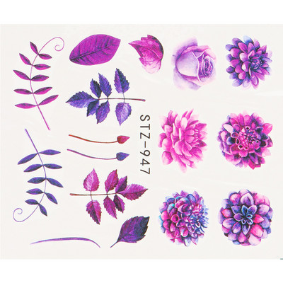 Αυτοκόλλητο κόκκινο τριαντάφυλλο για νύχια μανικιούρ Λουλούδια πεταλούδα Μεταφορά νερού Χαλκομανίες Καλοκαιρινό σχέδιο Αξεσουάρ Συμβουλές τατουάζ LESTZ930-969-1