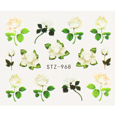 Αυτοκόλλητο κόκκινο τριαντάφυλλο για νύχια μανικιούρ Λουλούδια πεταλούδα Μεταφορά νερού Χαλκομανίες Καλοκαιρινό σχέδιο Αξεσουάρ Συμβουλές τατουάζ LESTZ930-969-1