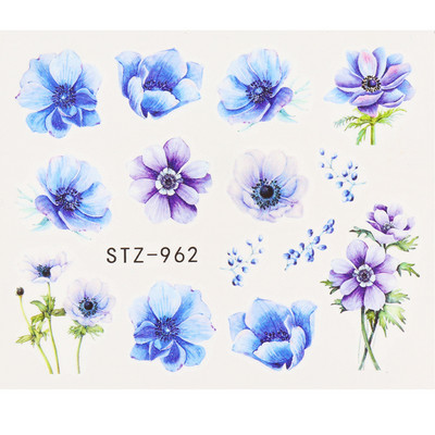 Αυτοκόλλητο κόκκινο τριαντάφυλλο για νύχια μανικιούρ Λουλούδια πεταλούδα Μεταφορά νερού Χαλκομανίες Καλοκαιρινό σχέδιο Αξεσουάρ Συμβουλές τατουάζ LESTZ930-969-1