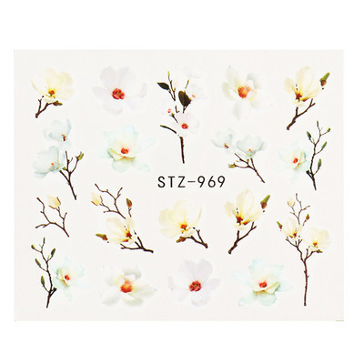 Αυτοκόλλητο κόκκινο τριαντάφυλλο για νύχια μανικιούρ Λουλούδια πεταλούδα Μεταφορά νερού Χαλκομανίες Καλοκαιρινό σχέδιο Αξεσουάρ Συμβουλές τατουάζ LESTZ930-969-1