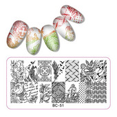 1 τεμ 12*6cm BC Series Flower Nail Stamping Plate DIY Image Πρότυπα μανικιούρ για τέχνη νυχιών Στένσιλ Εργαλεία βερνικιού ομορφιάς