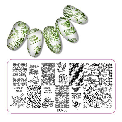 1 τεμ 12*6cm BC Series Flower Nail Stamping Plate DIY Image Πρότυπα μανικιούρ για τέχνη νυχιών Στένσιλ Εργαλεία βερνικιού ομορφιάς