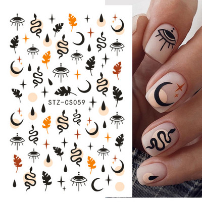Αυτοκόλλητα 3D Nail Art Αυτοκόλλητα Χαλκομανίες Black Snake Dragon Sliders Tattoo για Σχέδιο Νυχιών Αυτοκόλλητα Φύλλα μεταφοράς Περιτυλίγματα DIY μανικιούρ TRF792