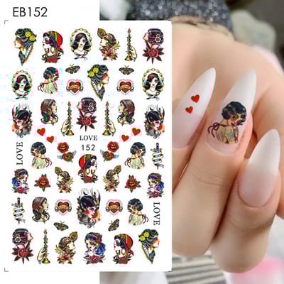 Αυτοκόλλητα 3D Nail Art Αυτοκόλλητα Χαλκομανίες Black Snake Dragon Sliders Tattoo για Σχέδιο Νυχιών Αυτοκόλλητα Φύλλα μεταφοράς Περιτυλίγματα DIY μανικιούρ TRF792