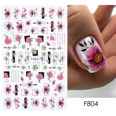Αυτοκόλλητα 3D Nail Art Αυτοκόλλητα Χαλκομανίες Black Snake Dragon Sliders Tattoo για Σχέδιο Νυχιών Αυτοκόλλητα Φύλλα μεταφοράς Περιτυλίγματα DIY μανικιούρ TRF792