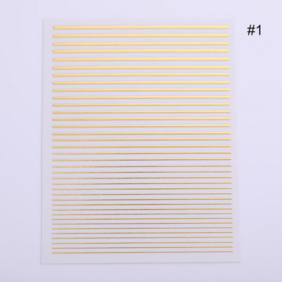 Gold Leaves Sliders for Nails Μαύρο Λευκό Bronzing Flowers Leaf Adhesive Ολογραφικό αυτοκόλλητο νυχιών Αυτοκόλλητα νυχιών Διακοσμητικά νυχιών