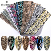 Αλουμινόχαρτα νυχιών Serpentine Leopard Pattern Animal Nail Art Transfer Αυτοκόλλητο Slide Nail Art Decals Αξεσουάρ νυχιών 10/8/1Pc